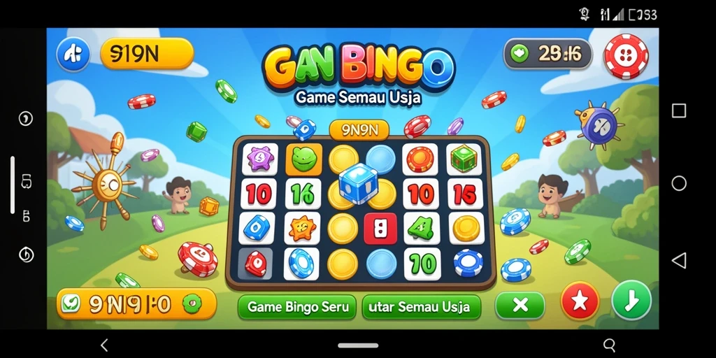 Screenshot gameplay <strong>9N9N</strong> menunjukkan suasana seru permainan Bingo.