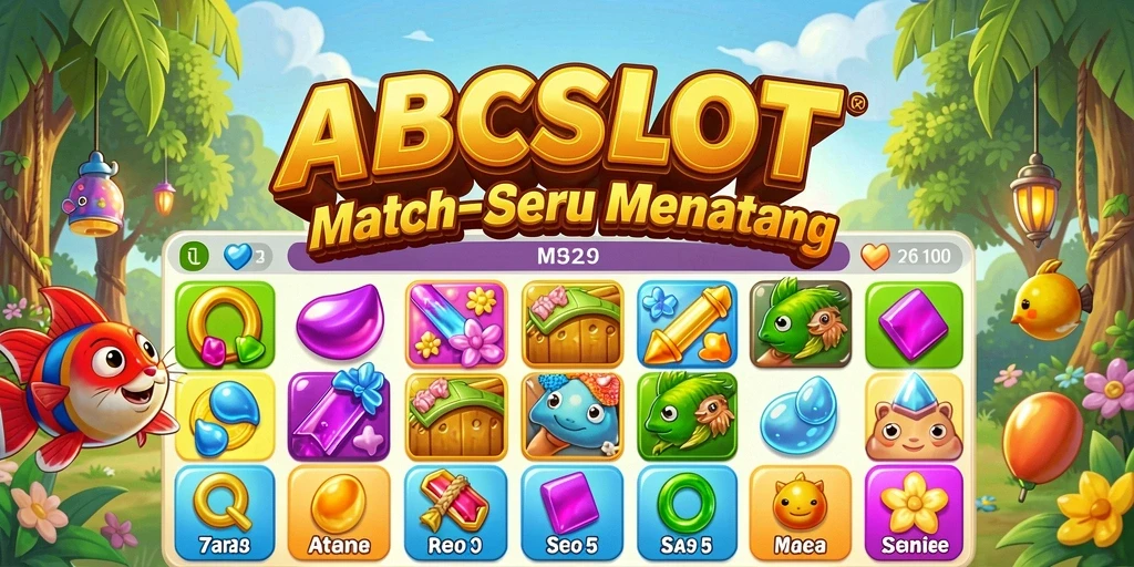 Tampilan gameplay seru di ABCSLOT dengan tantangan Match-3.