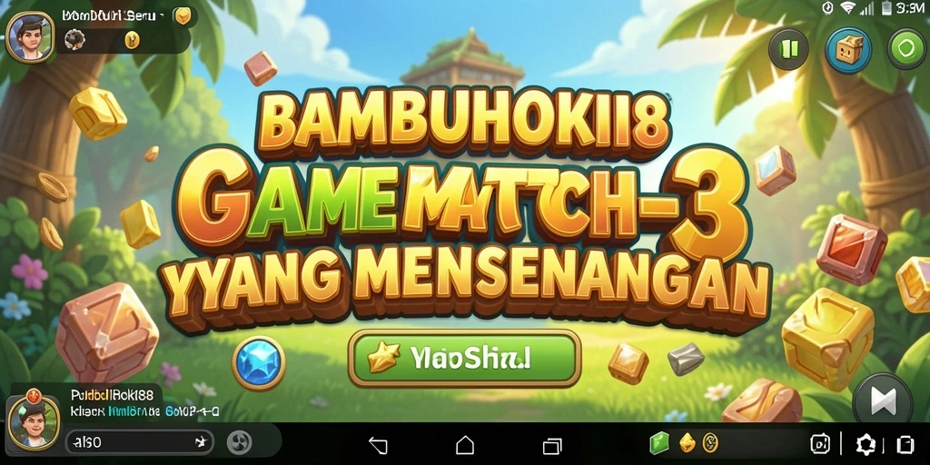 Tangkapan layar permainan BAMBUHOKI88 dengan visual menarik dari gameplay Match-3.