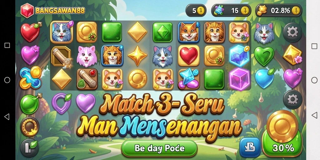 Tampilan gameplay seru di BANGSAWAN88 dengan warna-warna cerah.