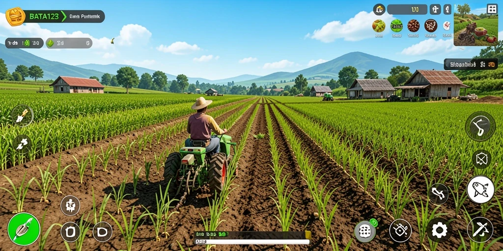 Screenshot BATA123 menampilkan aktivitas bertani yang seru dan interaktif.