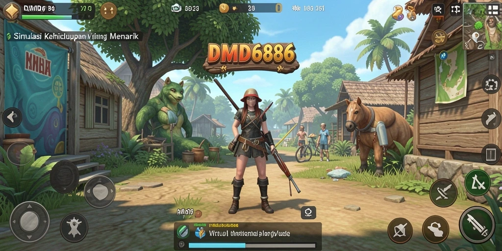 Screenshot utama DMD686 menampilkan gameplay simulasi kehidupan yang menarik.