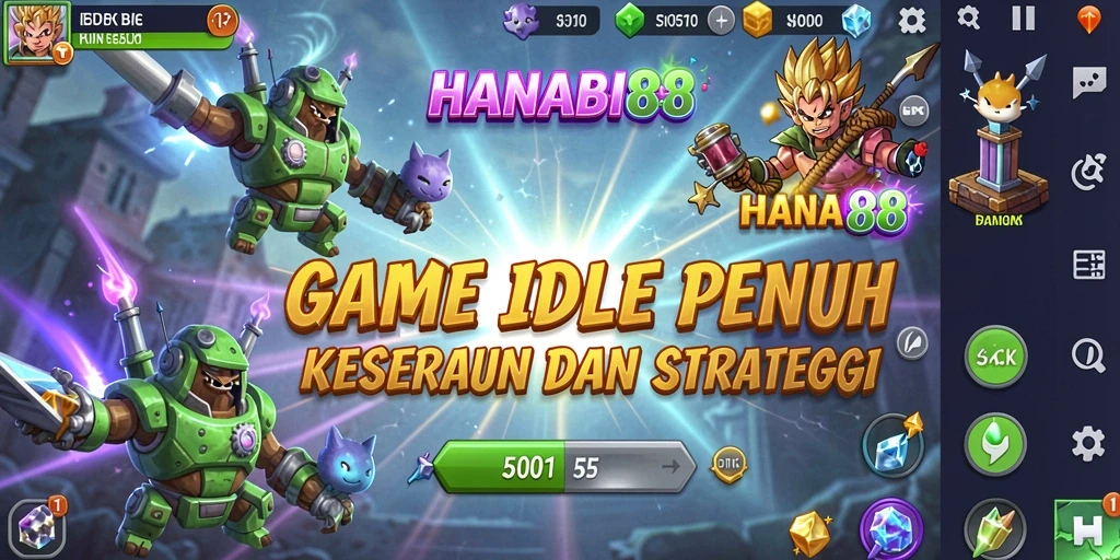 Tampilan screenshot gameplay HANABI88 yang menampilkan aksi karakter dalam mode Idle.