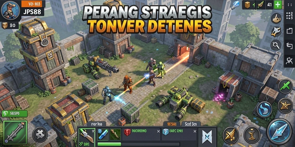 Tampilan gameplay seru dari JPS88 dalam Tower Defense.