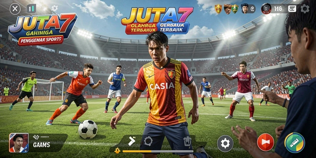 Tangkapan layar JUTA7 menunjukkan gameplay seru dan kompetitif dalam olahraga.