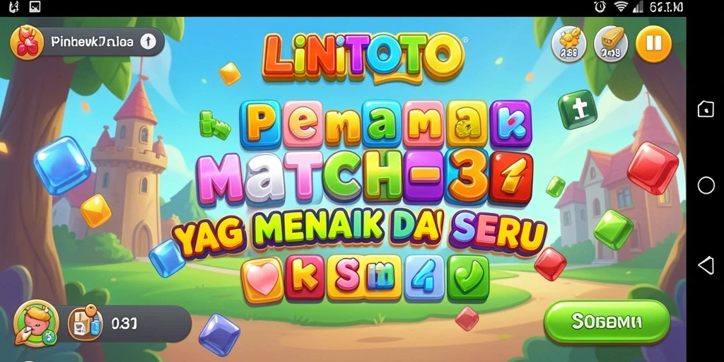 Gameplay seru LINITOTO dengan tantangan Match-3 yang menarik.