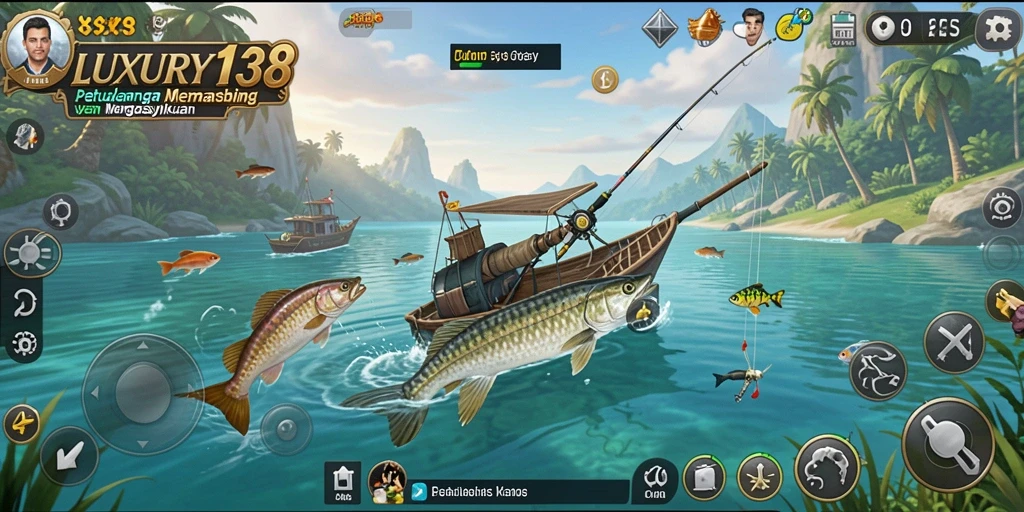 Tampilan menarik dari gameplay memancing di LUXURY138.