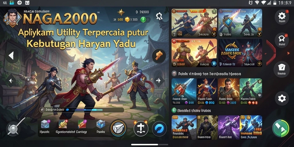 Tampilan antarmuka aplikasi NAGA2000 yang user-friendly.