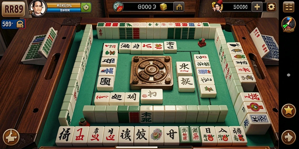 Tampilan gameplay RR89 yang mengasyikkan dengan desain ubin Mahjong.