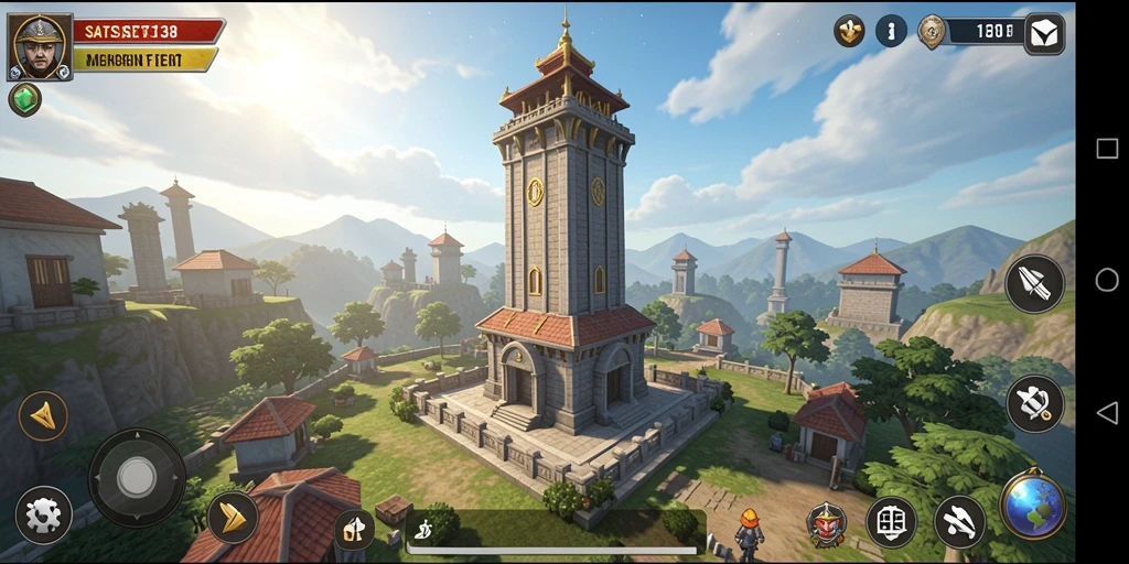 Screenshot gameplay SATSET138 yang menunjukkan aksi Tower Defense yang intens.