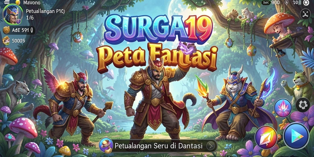 Tampilan seru dari gameplay RPG SURGA19 yang memukau.