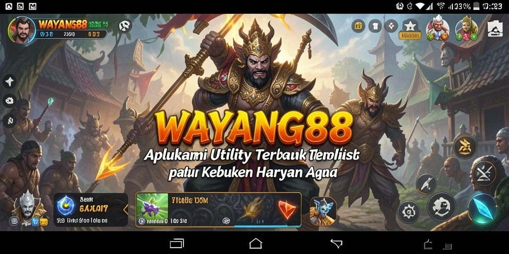 Screenshot utama WAYANG88 menampilkan antarmuka aplikasi Utility yang bersih dan efisien.
